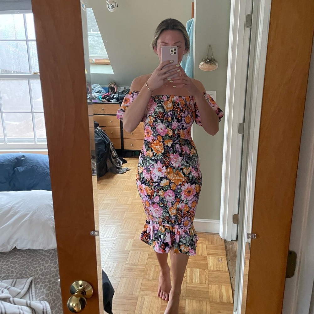 Hello Molly Floral Smocked Midi Dress